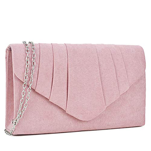 Pink Clutch Bag. Dasein Ladies' Velvet Evening Clutch Handbag Formal