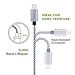 ONSON iPhone Cable,3Pack 6FT Nylon Braided Cord Lightning Cable Certified to USB Charging Charger for iPhone 7/7 Plus/6/6 Plus/6S/6S Plus,SE/5S/5,iPad,iPod Nano 7 (Gray White,6FT)