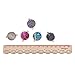 Pandahall Elite 5PCS Natural Druzy Agate Pendants Mixed Dyed Light Gold Plated Charms Flat Round Links Charms Brass Druzy Links for Bracelet Jewelry Making