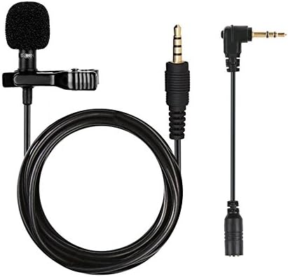 Lavalier Mini Microphone Clip On Style Omnidirectional Lapel Condenser Mic for PC, Mac, Smartphone and Other Mobile Devices