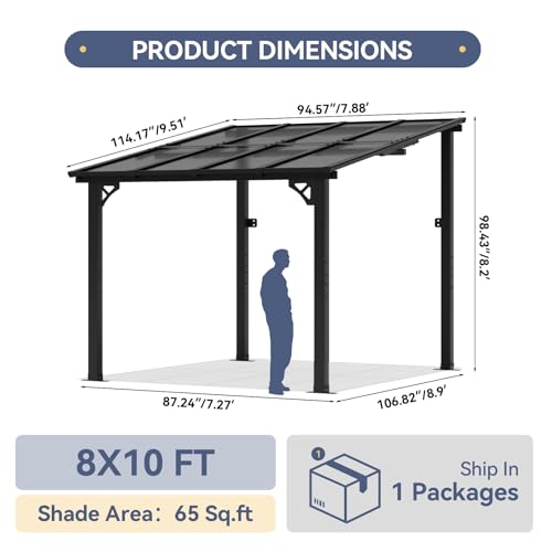Breezestival 10x8 Lean-to Gazebo Review: Wall-Mounted Hardtop Patio Shelter image 17