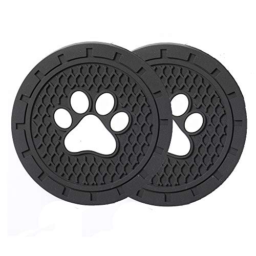 Lipctine 2 Pack 2.75 Inch Soft Paw Rubber Pad Set Round Auto Cup Holder Insert Drink Coaster fit for BMW Ford Chevrolet Silverado for BMW Ford Chevrolet Silverado Jeep Wrangler Liberty GMC Car Truck - Thumbnail 7