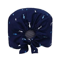 Cute Printed Working Cap Bouffant Turban Cap with