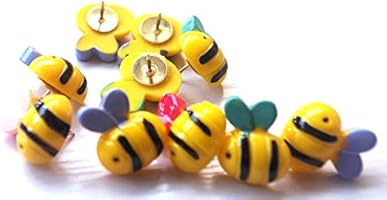 10 Pcs Bumble Bee Push Pins Bulletin Board Bee Shape Thumb Tacks