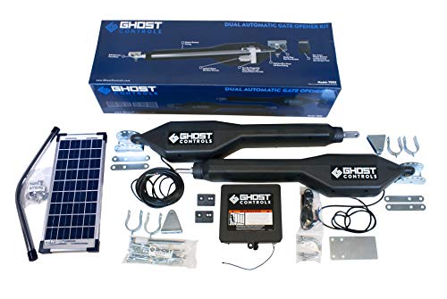 Ghost Controls TDS2XP Heavy-Duty Solar Dual Automatic Gate Opener Kit for Swing Gates Up to 20 Feet