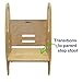 Little Partners 3-in-1 Growing Step Stool Toddler Tower Helper, Wooden Toddler Standing Stool for Bathroom or Kitchen, Anti-Slip Feet, Safety Hand Rails Up to 200 lbs. (Natural)