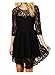 CA Fashion Women's 3/4 Sleeve Twinset 2 PCs Lace Asymmetrical Hem Dress