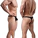 Pdbokew Mens G-String Underwear with Pouch Low Rise Bikini Thong Underwear Black M