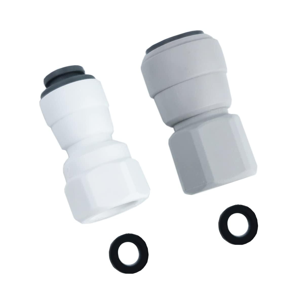 Qrity Push-fit Quick Connect Fittings 1/4" and 1/4" to 3/8" for Water Filters Water Purifer Faucet Adapter