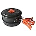 REDCAMP Outdoor Camping Cookware Set , Lightweight & Compact, Non-stick Anodized Aluminum Camping Pans and Pots