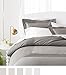 Amazon Brand – Pinzon 400-Thread-Count Egyptian Cotton Sateen Duvet And Sham Set - Full or Queen, Sterling