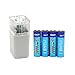 KENTLI 4pcs 1.5v 3000mWh Li-Polymer Lithium Rechargeable AA Battery + 4 Slots Smart Charger with LED Flashlight fuction