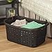 Sterilite Plastic Weave Laundry Basket, Decorative Pattern with Handles, Ideal for Carrying and Holding Folded Clean Clothes, Brown, 6-Pack