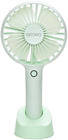 Mini Handheld Fan, SEOYO Personal Portable USB Rechargeable Battery Powered Fan with Base, 2500mAh Battery，4 Modes for Home, Office, Bedroom and outdoor (Green)