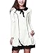 Allegra K Women Doll Collar Lace Trim Flouncing Hem Mini Dress M White
