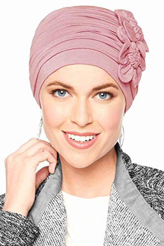 Cardani Flapper Turban - Vintage Flapper Hat in Soft Bamboo Rose Quartz