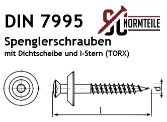 100 Stück Spenglerschrauben mit Dichtscheibe 15mm TX 4,5x25 DIN 7995 Edelstahl A2 V2A – Bild 4