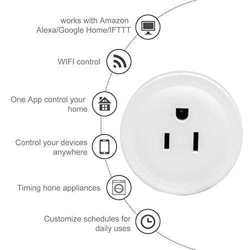 ZYC Smart Plug Compatible with Amazon Alexa Google Home IFTTT Wifi enabled Remote Control your Devices from Anywhere Mini Smart Socket no Hub Required 2 Pack