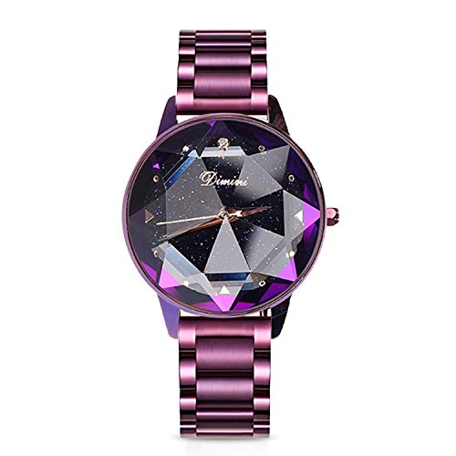 RORIOS Fashion Quartz Watches Stainless Steel Band Starry Sky Dial Wrist Watch for Girl/Women Waterproof