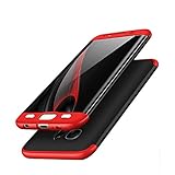 Galaxy S7 Edge Case, AICase 3 in 1 Ultra Thin and Slim Hard PC Case Anti-Scratches Premium Slim 360 Degree Full Body Protective Cover for Samsung Galaxy S7 Edge (Red+Black)