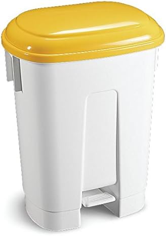 TTS Cleaning00005693 Derby Polypropylene Container, Cover Yellow Capacity 60 Litres White