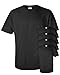 Gildan Men's Seamless Double Needle T-Shirt, Black, Medium. (Pack of 5)