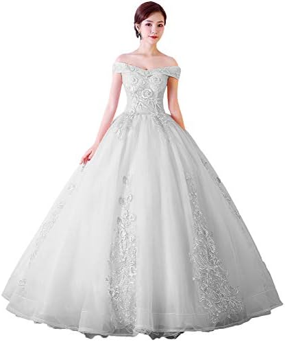 Okaybrial Women's Sweet 16 Quinceanera Dresses Blush Pink Off Shoulder Lace Long Prom Ball Gowns Plus Size