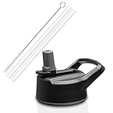 WaterFit Straw Lid for Hydro Flask Wide Mouth Water Bottle - Enhanced Design of Lids with Straw - Best Professional Accessories for Hydroflask - Flip-Top Wide Mouth Straw Lid - Durable & Leak Proof