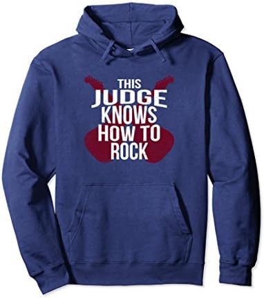 Unisex Judge Knows How To Rock Guitar Player Court Hoodie XL: Navy