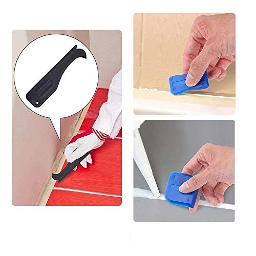 23 Pcs Caulking Tool Kit, 3 in 1 Caulking Tools Silicone Sealant Finishing Tool Grout Scraper Caulk Remover Caulk Nozzle Caulk Caps 5 Replaceable Pads for Bathroom Kitchen Sealing by YMHB