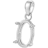 Sorcozn 925 Sterling Silver Blank Bezel Pendant Trays Setting Oval Cabochon Base Pendant Charm for DIY Jewelry Findings Making Accessories