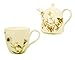 Gracie China Butterfly 3-Piece Porcelain Tea For One Set, 9-Ounce Teapot Stacked