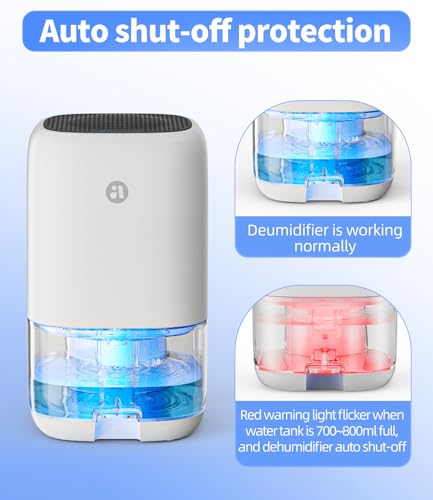 Dehumidifier, 35 OZ Small Dehumidifiers for Bedroom for Home, Quiet with Auto Shut Off, Dehumidifiers for Bedroom (280 sq. ft), Bathroom, RV, Closet, White