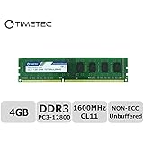 Timetec Hynix IC 4GB DDR3 1600MHz PC3-12800 Non ECC Unbuffered 1.35V/1.5V CL11 2Rx8 Dual Rank 240 Pin UDIMM Desktop PC Computer Memory Ram Module Upgrade (4GB)