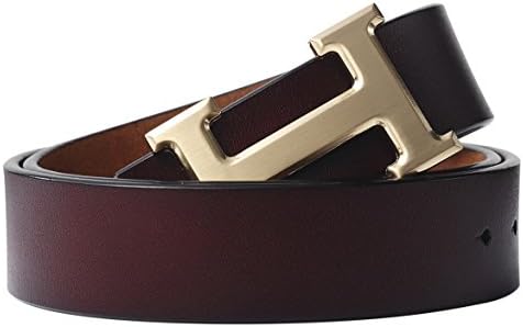 Fashion Designer Gold H Buckle Unisex Belt for Men or Women {3.8cm Belt Width}