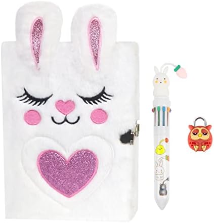 Pack De 2 Mini Cuadernos De Peluche Con Hebilla – Diseño De Unicornio Y Dibujos Animados, Tamaño 10x7.5 Cm, Regalo Creativo Para Niñas Y Estudiantes