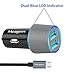 Meagoes Micro USB Car Charger, Compatible Samsung Galaxy J7 V/J7 Prime/J7 Sky pro/J7 Perx/J3 V/J3 Emerge/J3 Eclipse/J3 Luna pro/J3 Prime/J5 Prime/J5 pro/A7/A6/A6+, Dual Blue LED Light Car Adapter