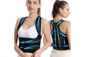 KKM Back Brace Posture Corrector for Women and Men,Brace Posture Corrector, Adjustable Back Straightener Provides Shape For Neck Shoulders Improve Posture Lumbar Support Black (38-45 Inch Large)