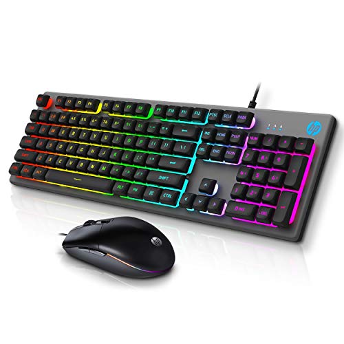 HP Gaming Keyboard and Mouse Combo HPKM300F, Wired RGB Backlit