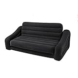Intex 68566 - Sillón inflable convertible en cama para dos personas, 193 x 221 x 71 cm, color negro