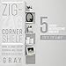 Danya B. Large Rustic Decorative 5-Tier Corner Floating Wall Mount Display Shelving Unit (Gray)