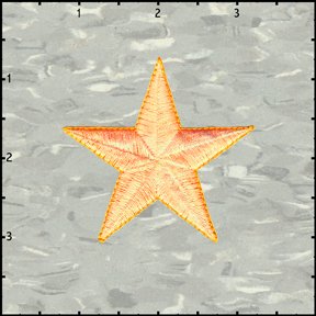 2 1/2 INCH Star Embroidered Iron on Applique Patch FD - Neon Orange
