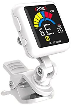 ARMOA Clip-On Tuner for All Instruments - Snark Tuner for Guitar, Ukulele, Bass, Violin, Mandolin, Banjo &amp; Chromatic Tuning Modes (White)