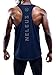 NELEUS Men's 3 Pack Dry Fit Muscle Tank Workout Gym Shirt,5031,Black,Navy,Grey,L,EU XL