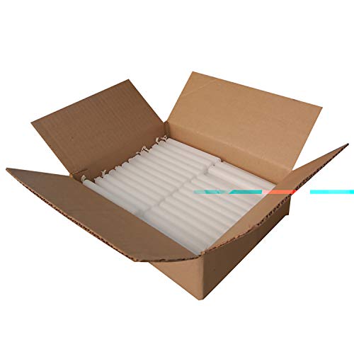 Simply Soson 112 Vigil Candles with Drip Protectors for Devotional Candlelight Vigil Service, Box of 112 Candles, Unscented White 5" H X 5/8" D | Unscented | No Smoke Code 2351