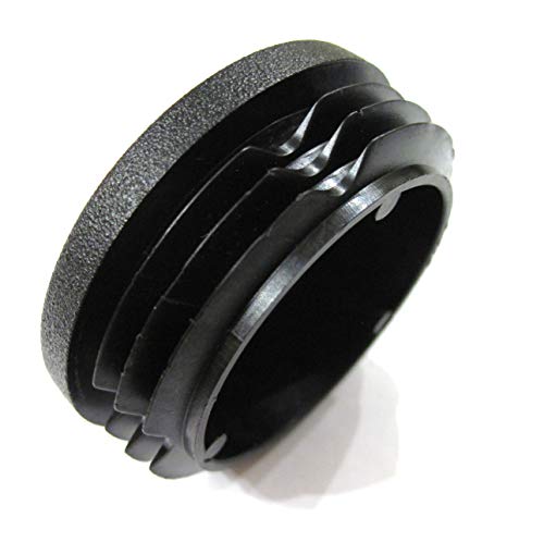 4 Pack: 1 3/4 Inch Round Black Plastic Tubing Hole Plug, Pipe Tubing End Cap, Steel Fence Post and Furniture Pipe Tube Cover