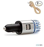 Odor Eliminating Car Air Purifier - 3-in-1 Charging Cable & 2-USB Ports - Control Dust, Pollen & Other Allergens - Remove Odor, Smoke & Air Pollutants - Car Deodorizer & Freshener