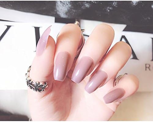 Dongcrystal 24Pcs Long Ballerina False Nail Tips Artificial Nails Full Cover Ballerina Girls Fake Nails - BLJ07