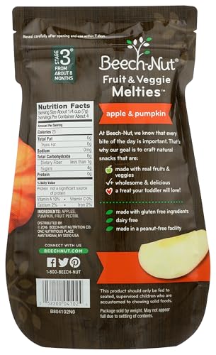 BEECH-NUT MELTIES APPLE & PUMPKIN FRUIT/VEGGIE, 0.11857142857142856 OZ