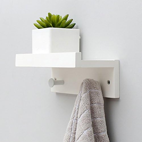 Xi Man Shop bamboo Clothes hook wood Coat rack Key hook Wall-mounted Solid wood wall white color shelf (Size : 2 hooks)
